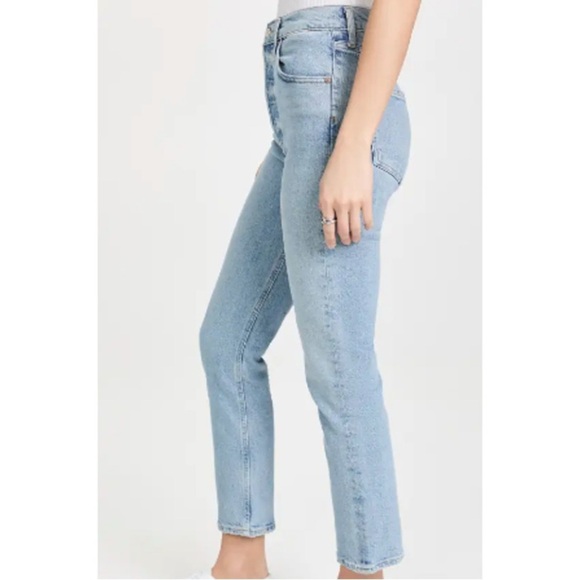 AGOLDE Riley jeans High Rise Straight Crop Denim Shiver NEW 29 super soft - Picture 9 of 10